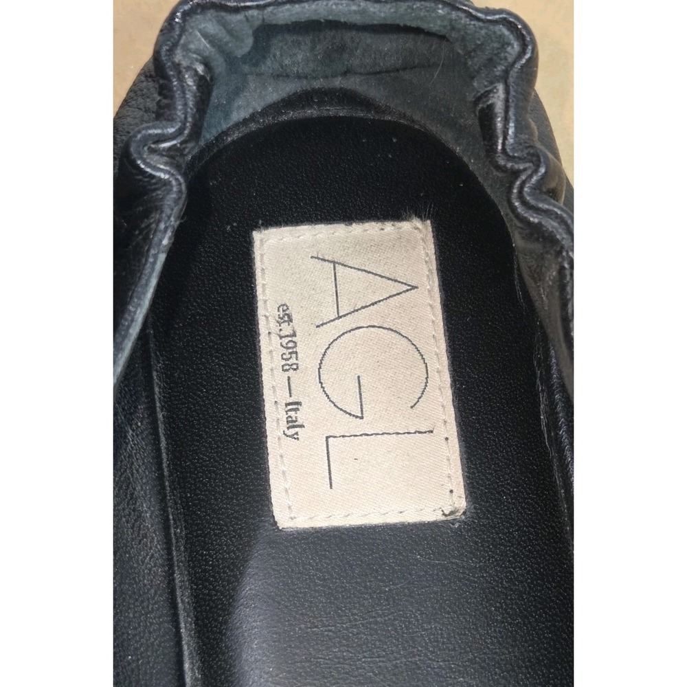 AGL Mara Black Leather Womens Casual Moccasins Shoes Size 39.5/ 9.5 - Picture 10 of 11